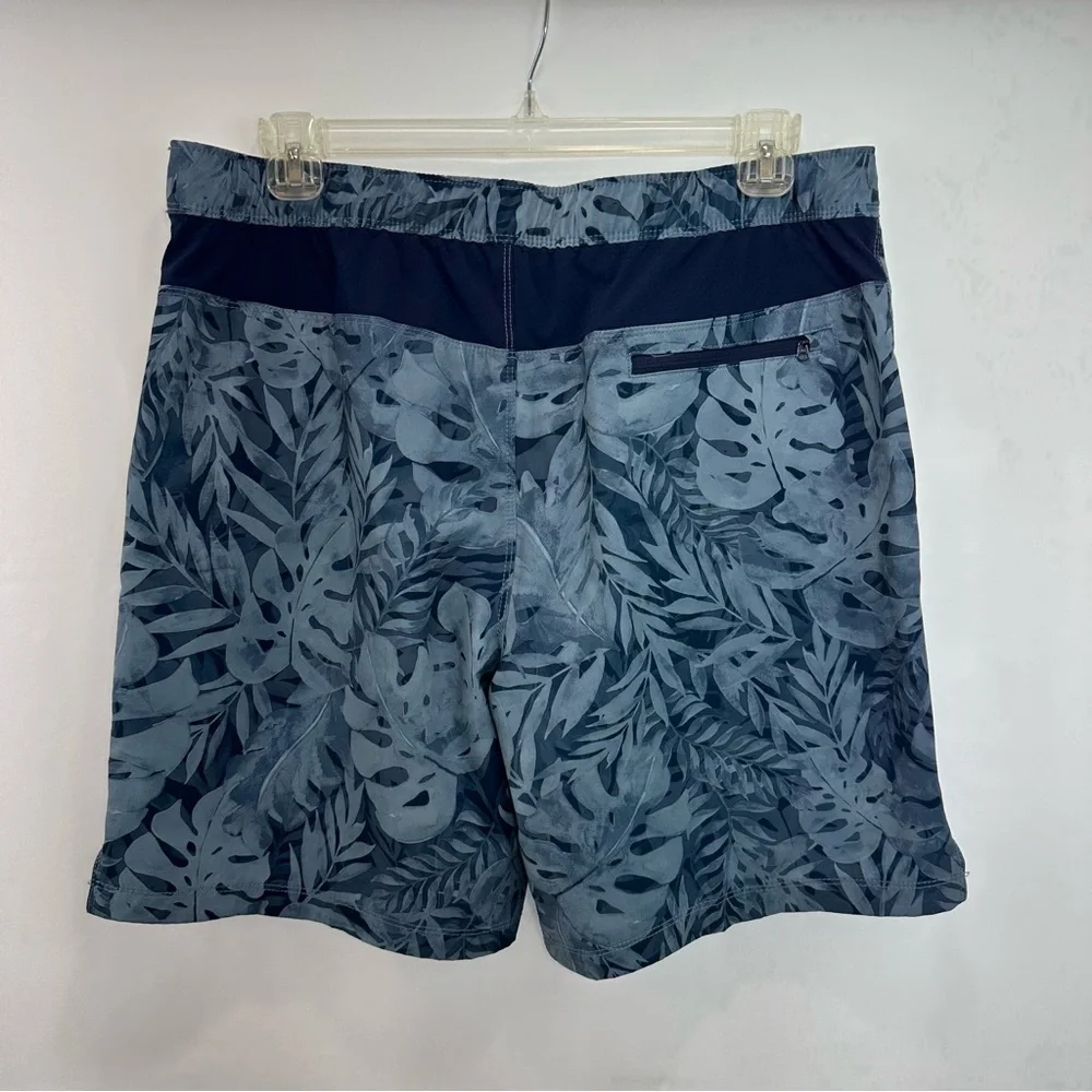 Speedo Men’s Hydro Volley Swim Trunks XL Lined Drawstring Blue Tropical Print